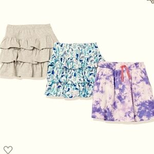 Spotted Zebra 3 Piece Skort Set Purple Tie-Dye, 🧜‍♀️ Mermaid and Gray Size XS